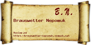 Brauswetter Nepomuk névjegykártya